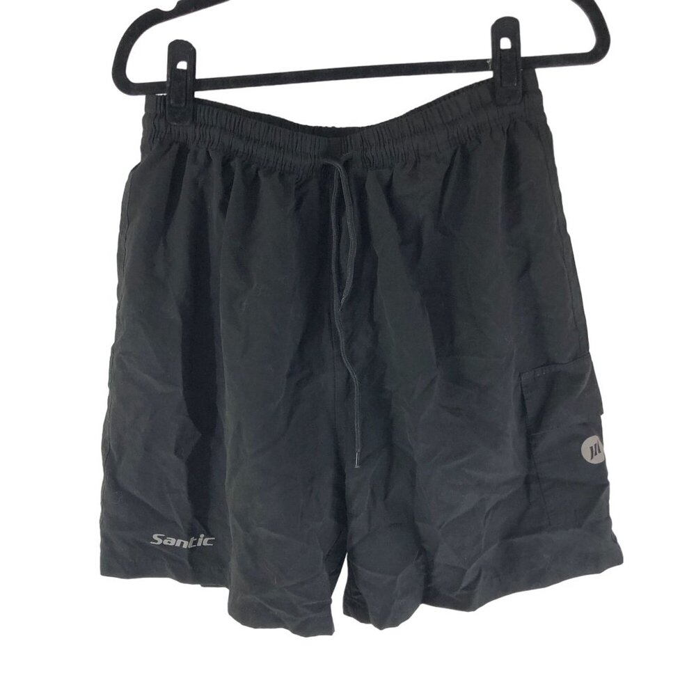 Santic Mens Cycling Shorts Baggy Padded Drawstring Black M